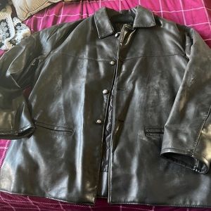 Men’s Large PVC Black Jacket with buttons
